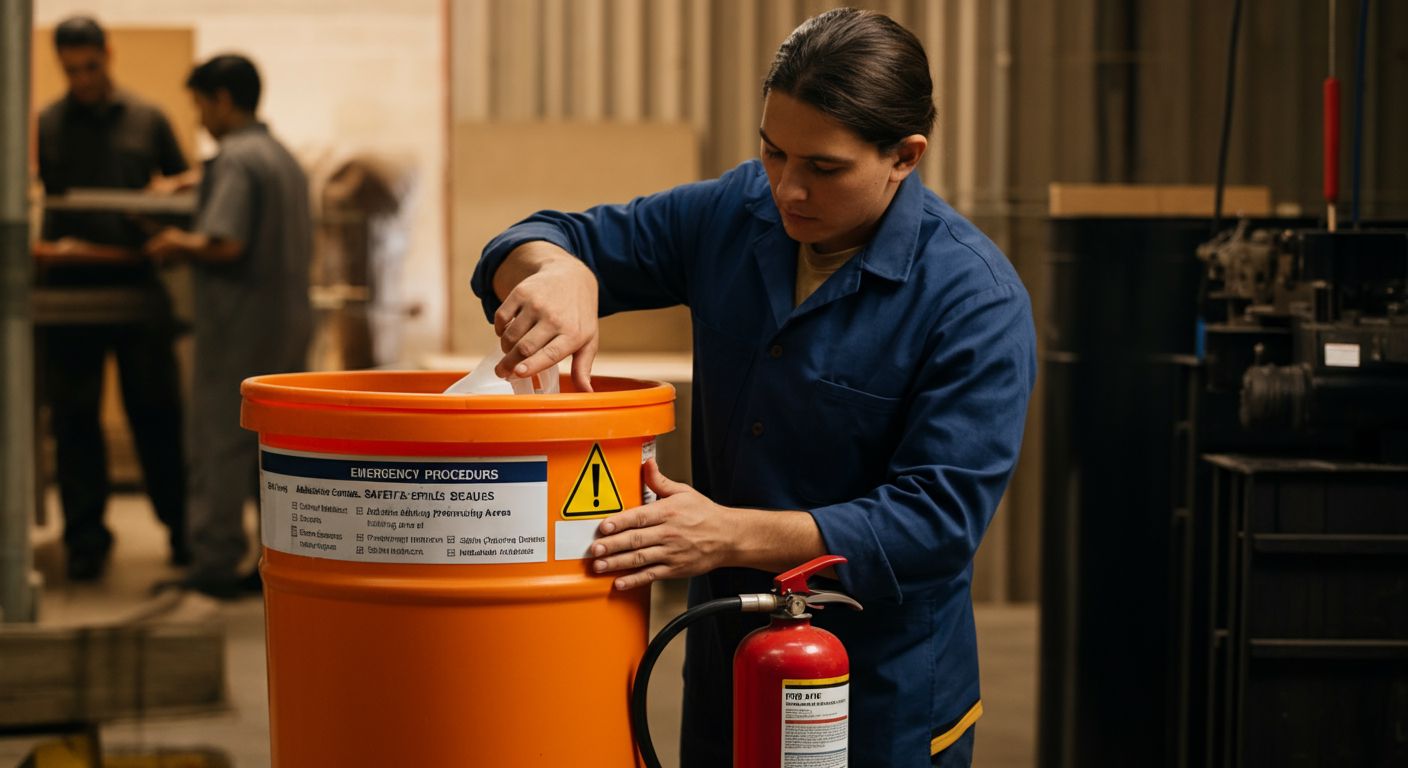 Worker handling Industrial Adhesives and Sealants in a workshop.